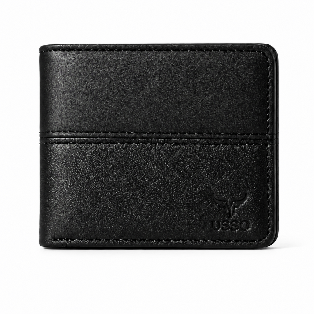 USSO Firenze Genuine Leather Wallet for Men – Elegant Two-Tone Bifold Wallet