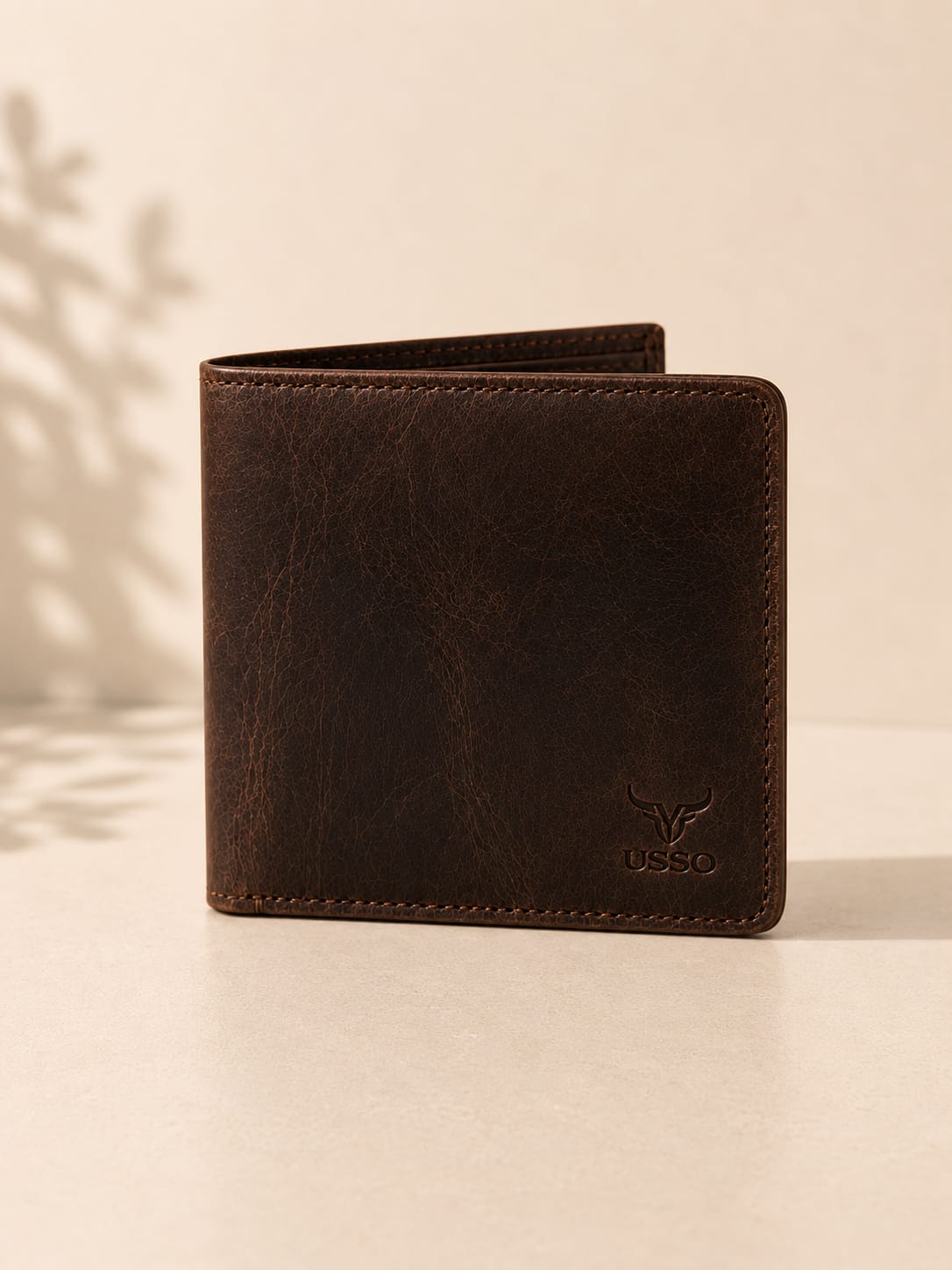 USSO Toscana Personalized Genuine Leather Wallet for Men – RFID Protected Bifold Wallet with Coin Pocket