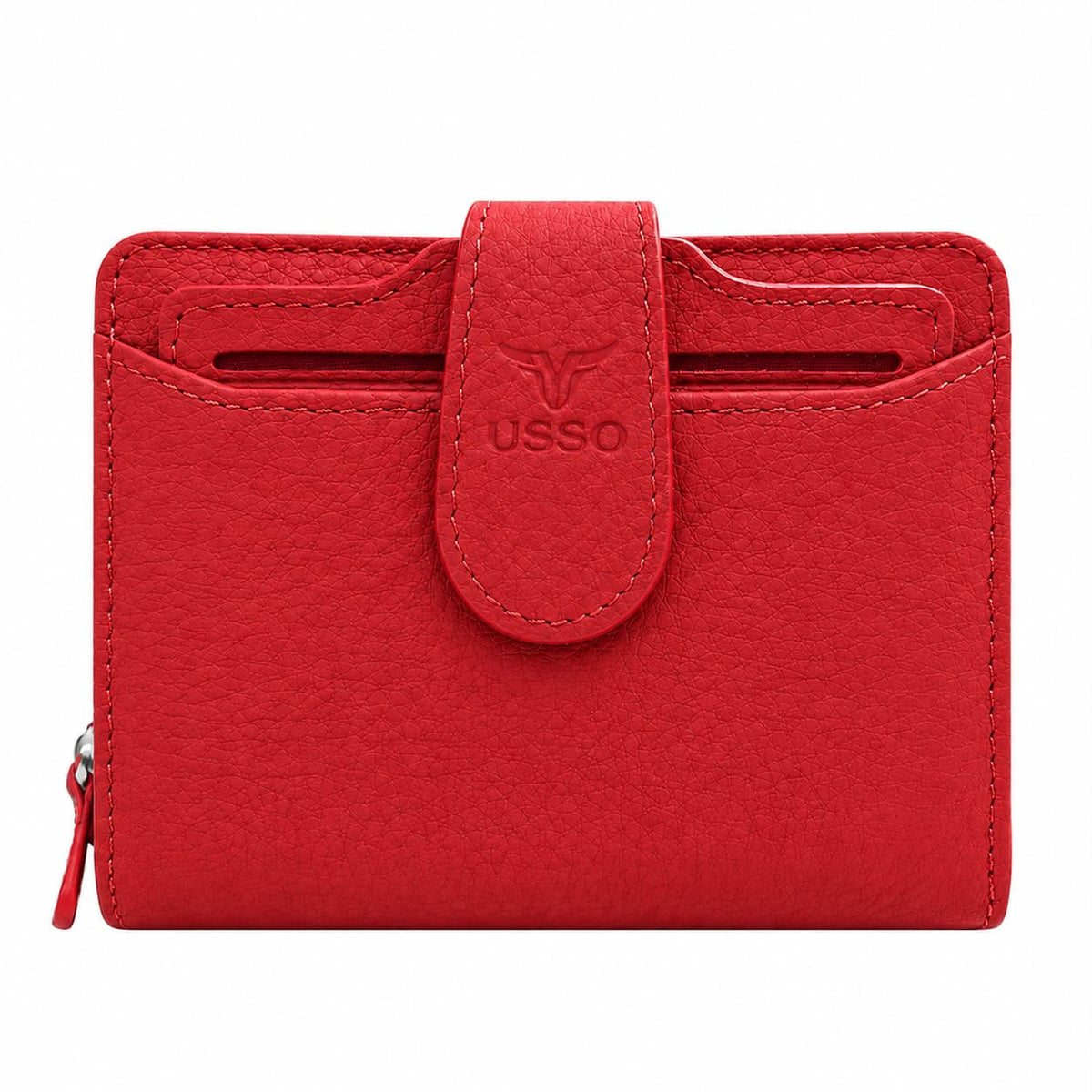 USSO Women’s Genuine Leather 2-in-1 Wallet – RFID Blocking, Detachable Card Holder & Zipper Coin Pocket