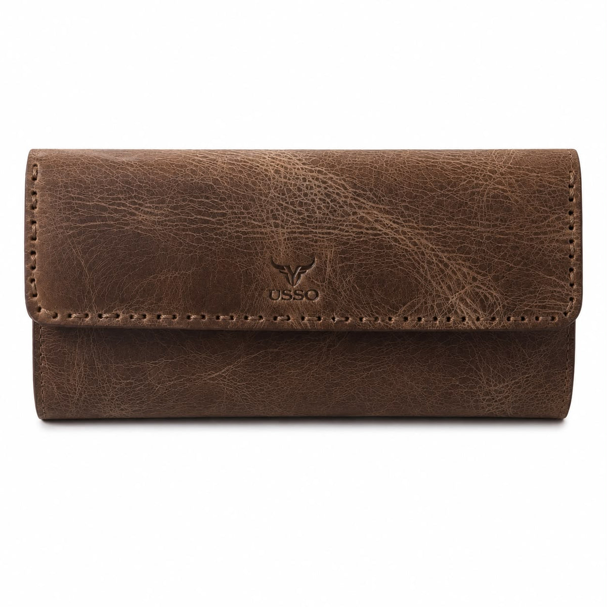 USSO Women’s Genuine Leather Wallet – RFID Blocking, 14 Card Slots, Phone Pocket & Magnetic Closure