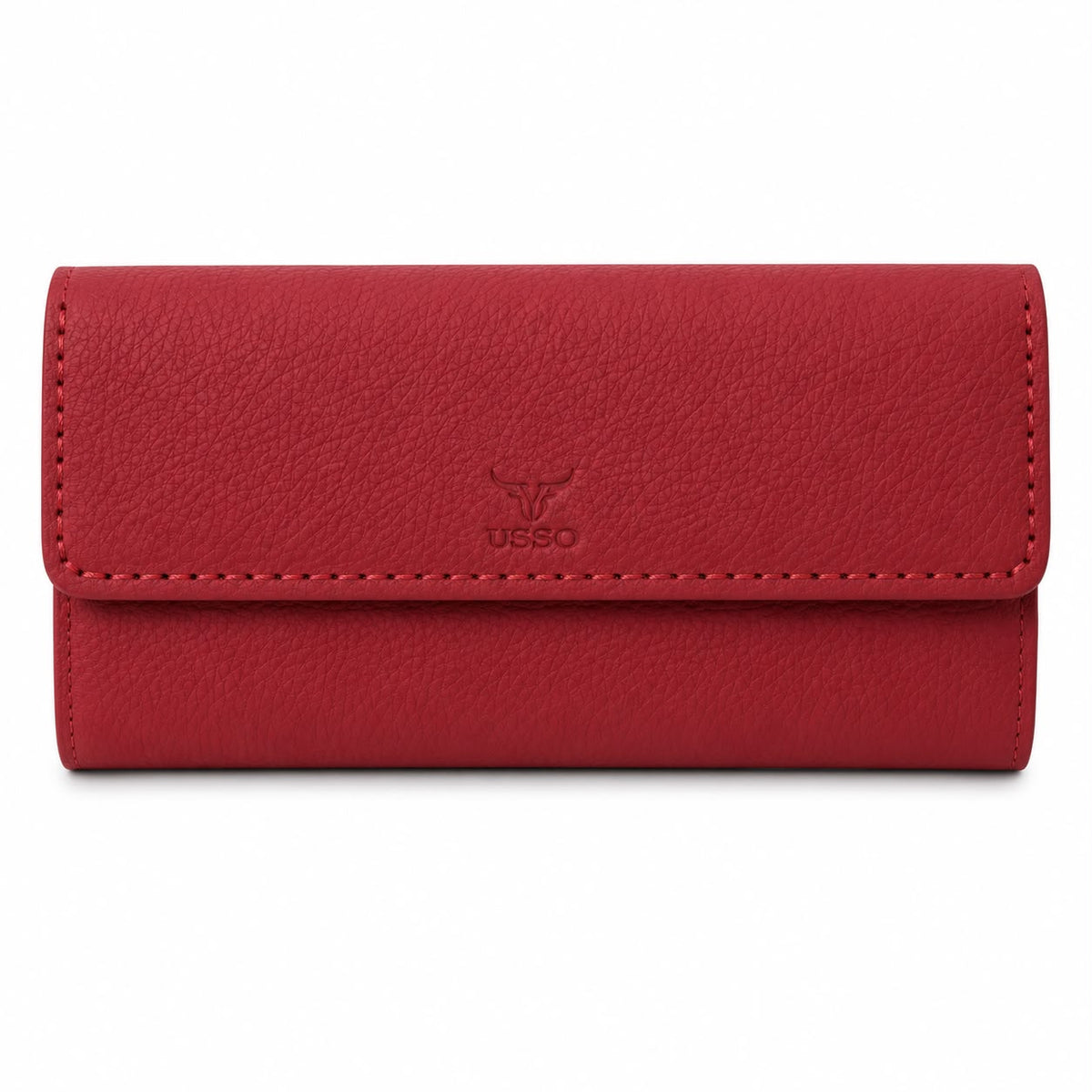USSO Women’s Genuine Leather Wallet – RFID Blocking, 14 Card Slots, Phone Pocket & Magnetic Closure