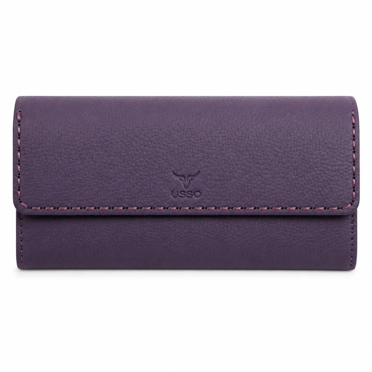 USSO Women’s Genuine Leather Wallet – RFID Blocking, 14 Card Slots, Phone Pocket & Magnetic Closure