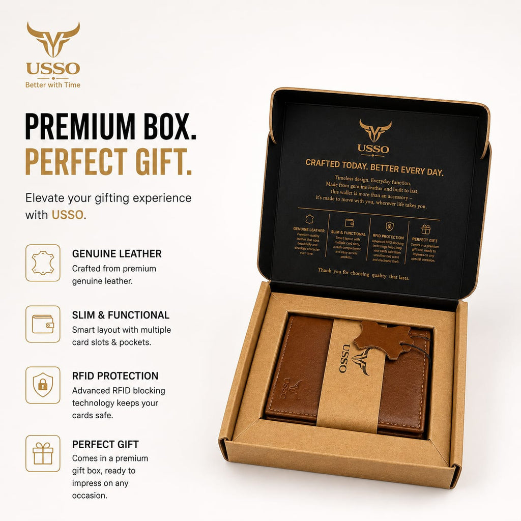 USSO Berlin Genuine Napa Leather Wallet for Men – Premium Minimalist Design