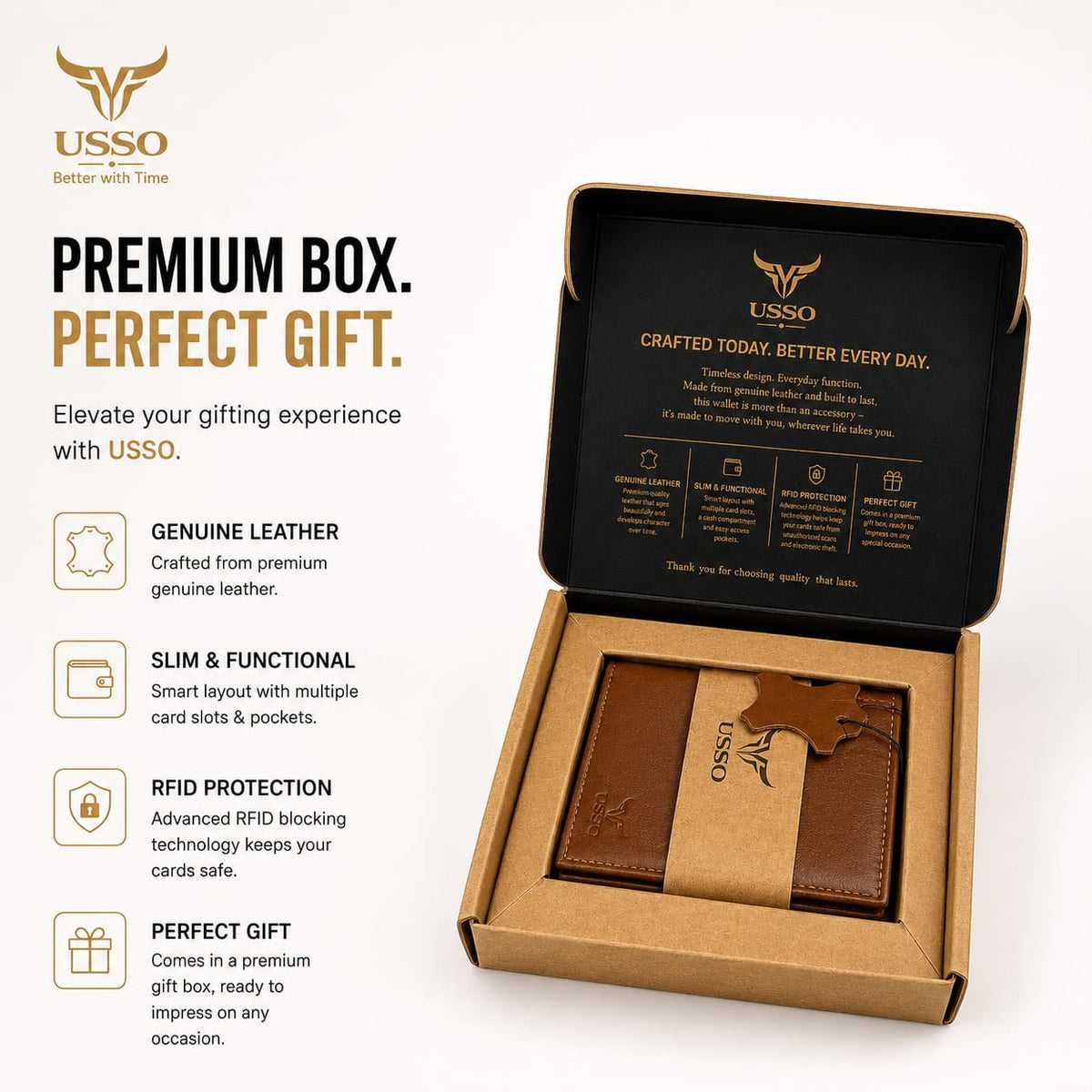 USSO Berlin Genuine Napa Leather Wallet for Men – Premium Minimalist Design