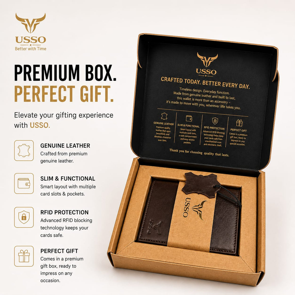 USSO Berlin Genuine Napa Leather Wallet for Men – Premium Minimalist Design