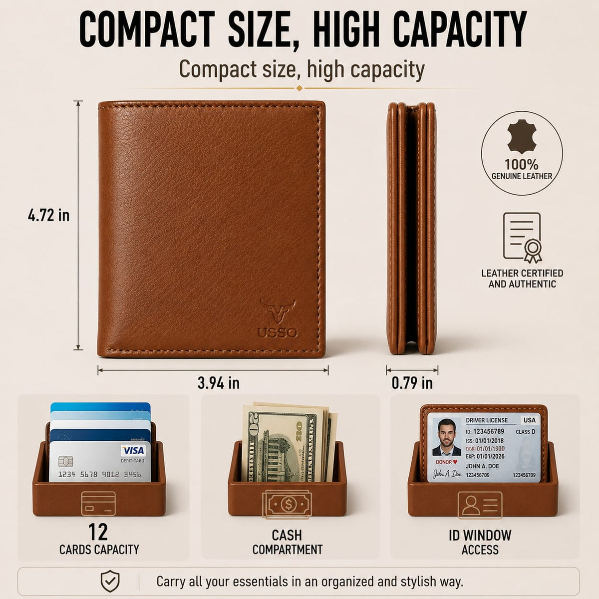 USSO Berlin Genuine Napa Leather Wallet for Men – Premium Minimalist Design