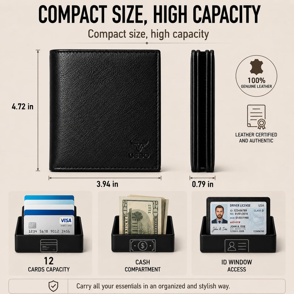 USSO Berlin Genuine Napa Leather Wallet for Men – Premium Minimalist Design