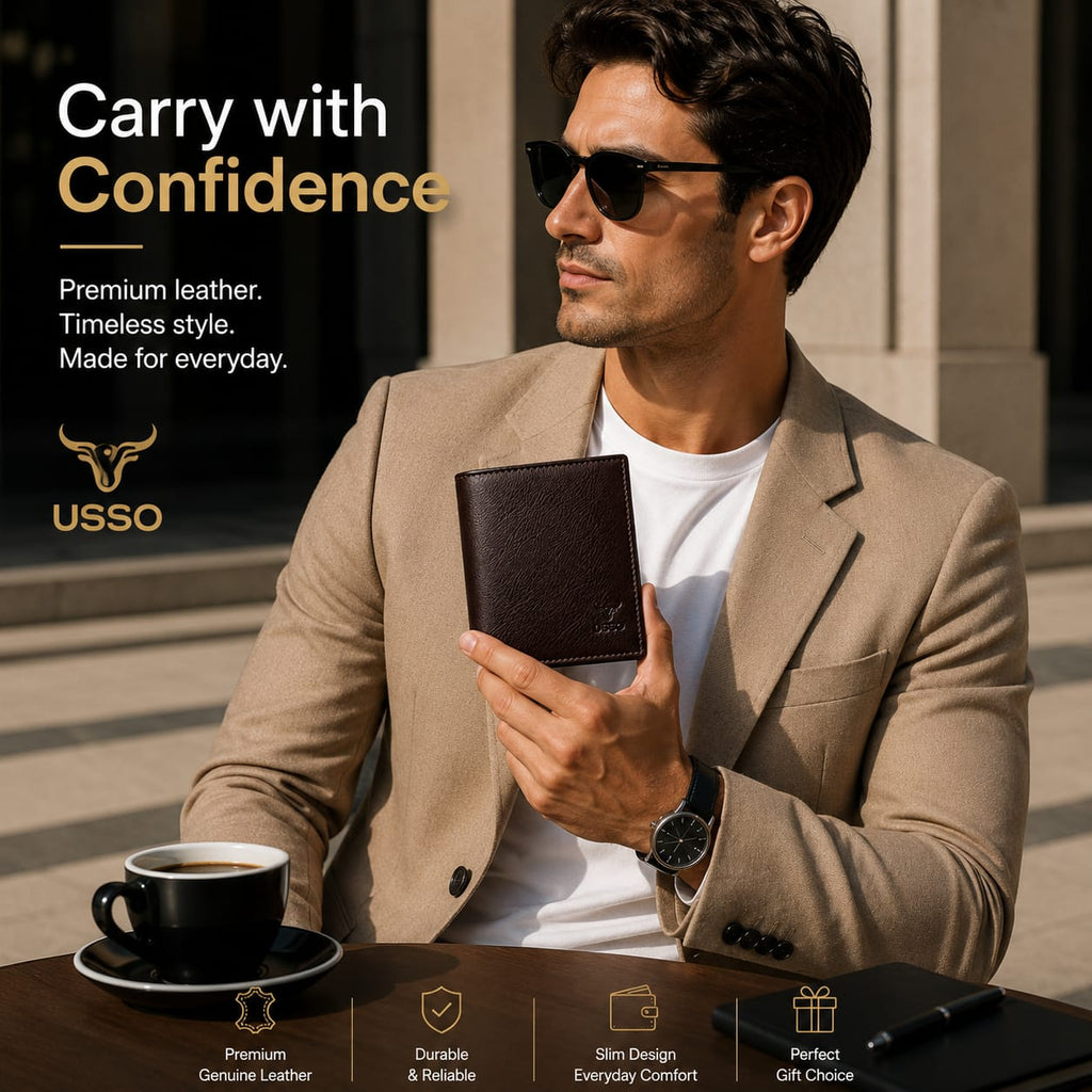 USSO Berlin Genuine Napa Leather Wallet for Men – Premium Minimalist Design