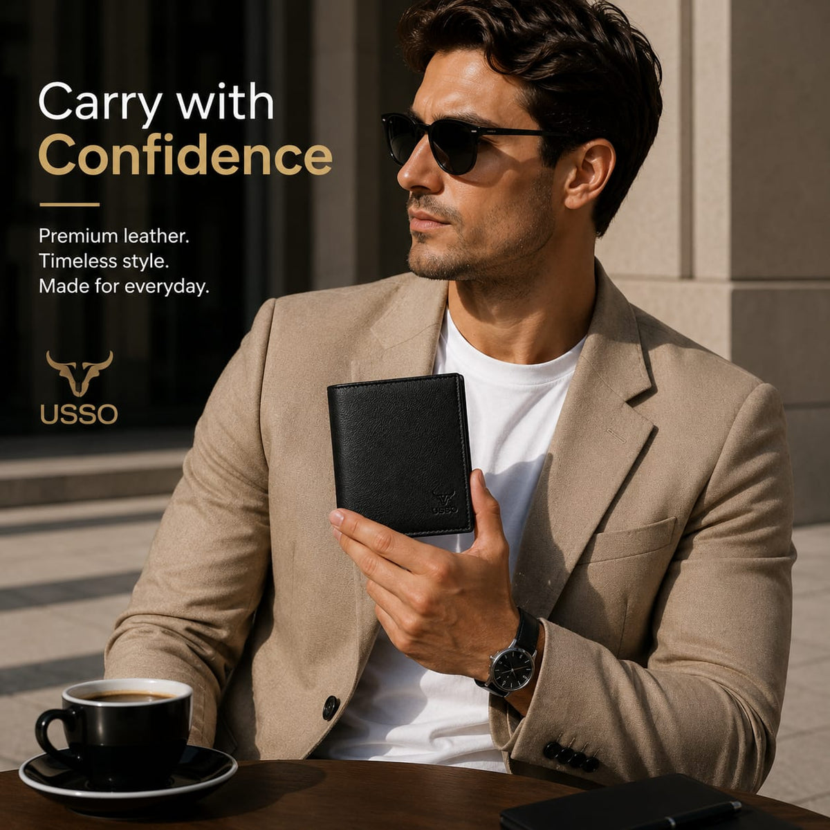 USSO Berlin Genuine Napa Leather Wallet for Men – Premium Minimalist Design