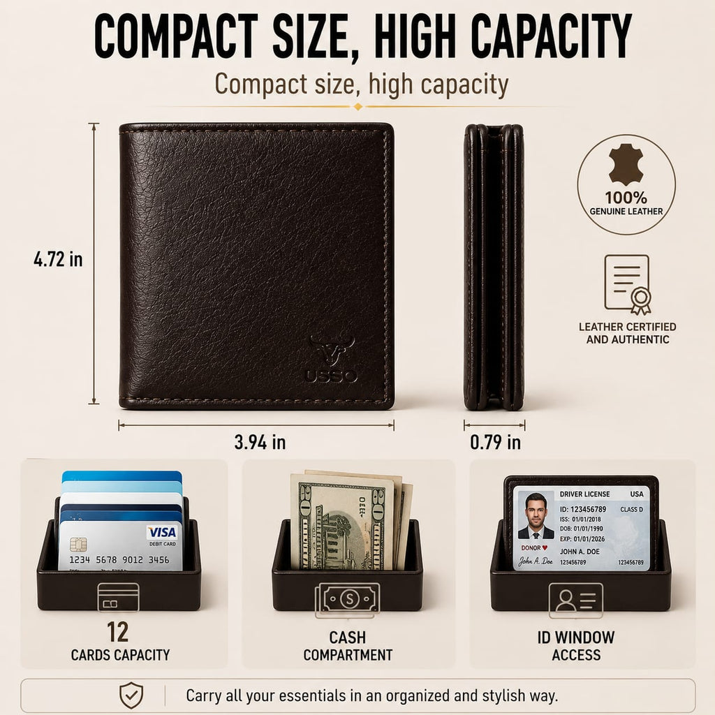 USSO Berlin Genuine Napa Leather Wallet for Men – Premium Minimalist Design