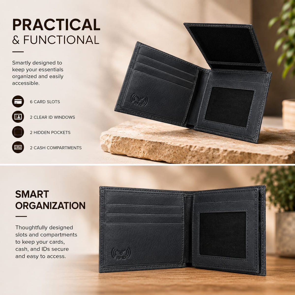 USSO Roma Genuine Tiguan Leather Wallet for Men – Vintage Premium Design