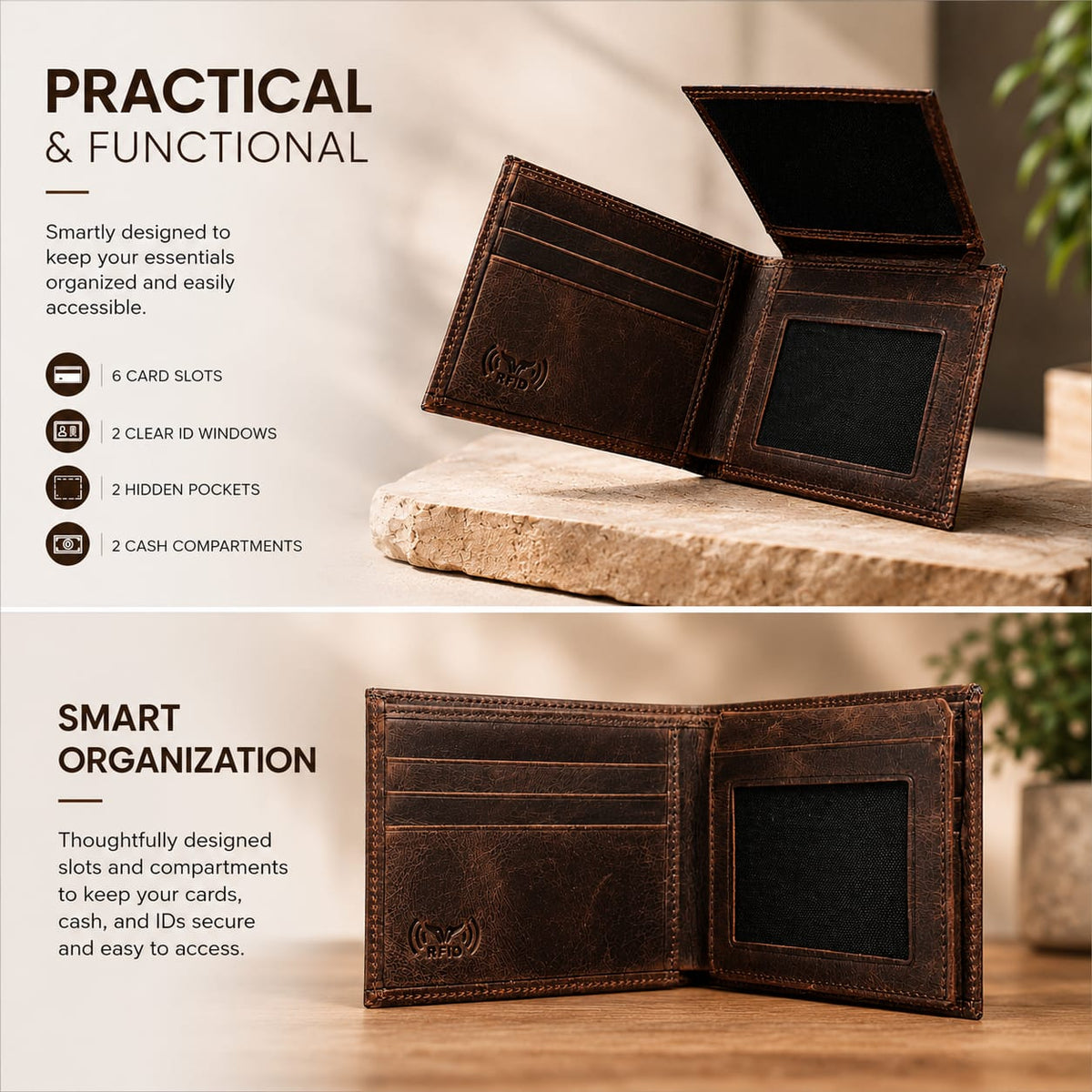 USSO Roma Genuine Tiguan Leather Wallet for Men – Vintage Premium Design
