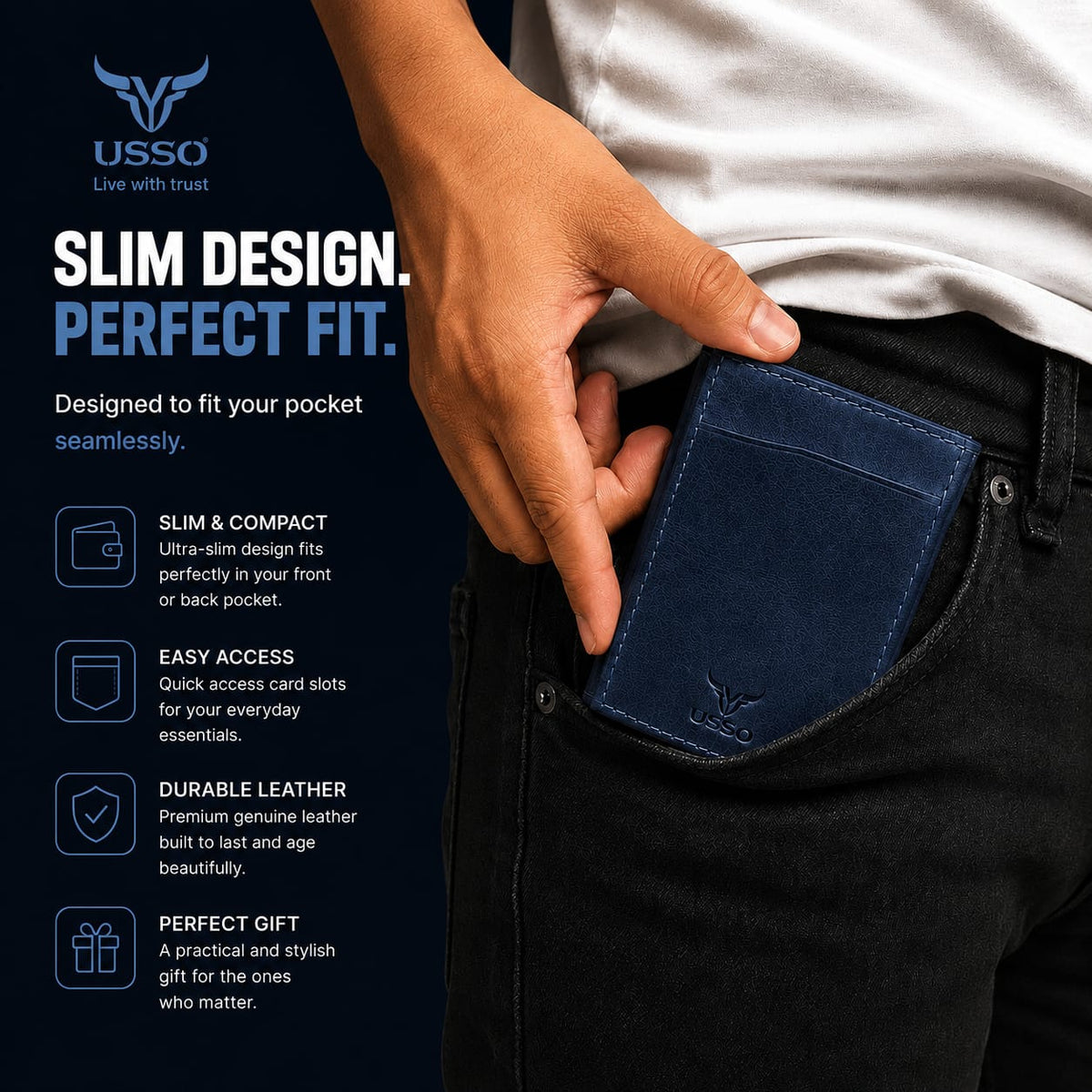 USSO Hudson RFID Leather Wallet