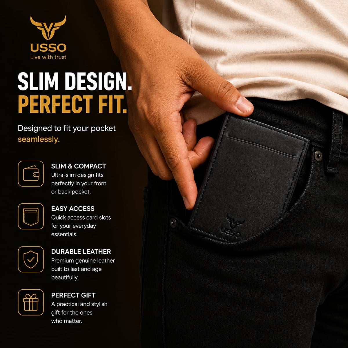 USSO Hudson RFID Leather Wallet