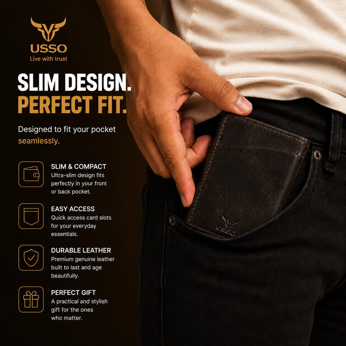 USSO Hudson RFID Leather Wallet