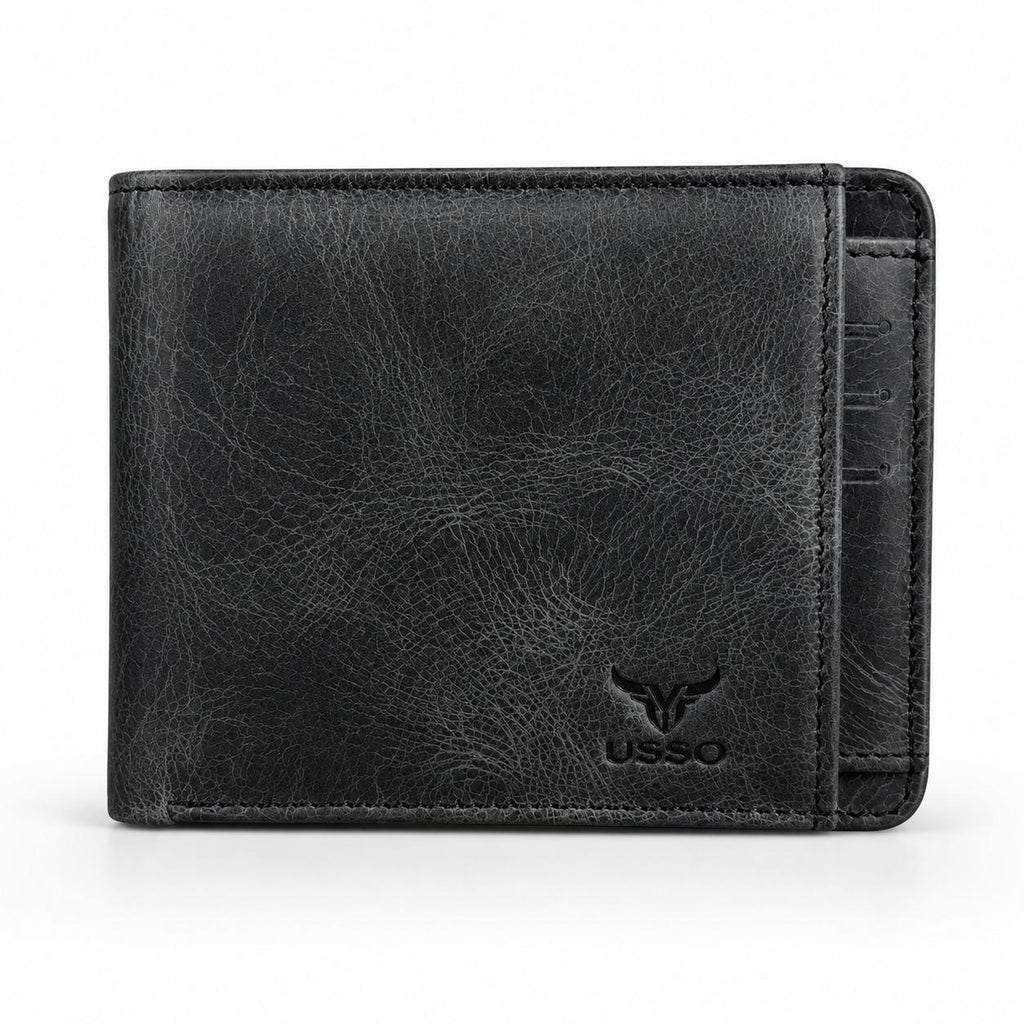 USSO Montana Genuine Leather Wallet for Men – Premium Wallet with Removable Card Holder