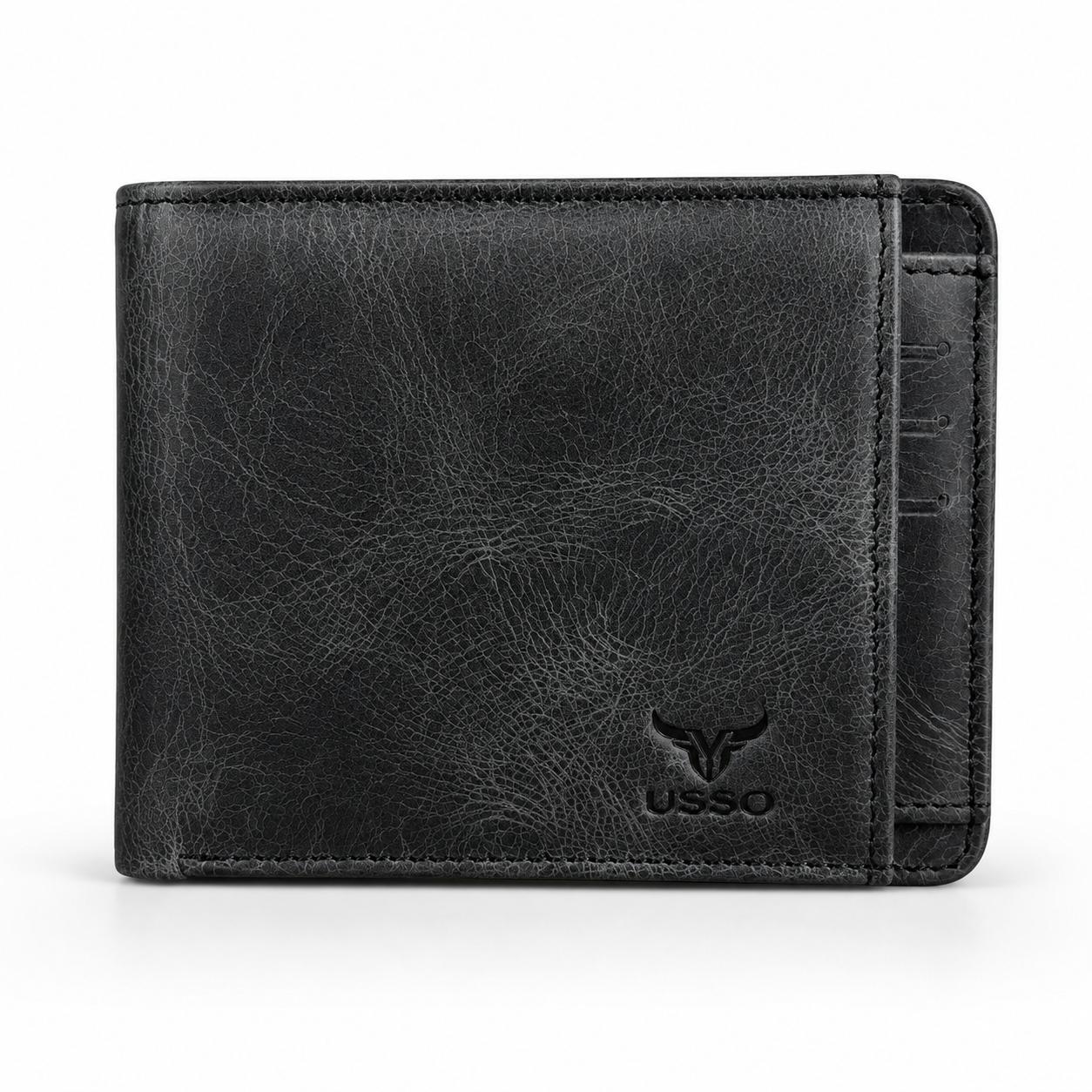 USSO Montana Genuine Leather Wallet for Men – Premium Wallet with Removable Card Holder