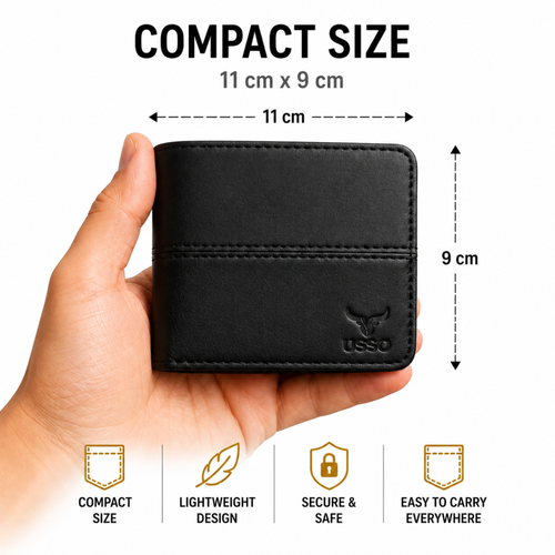 USSO Firenze Genuine Leather Wallet for Men – Elegant Two-Tone Bifold Wallet