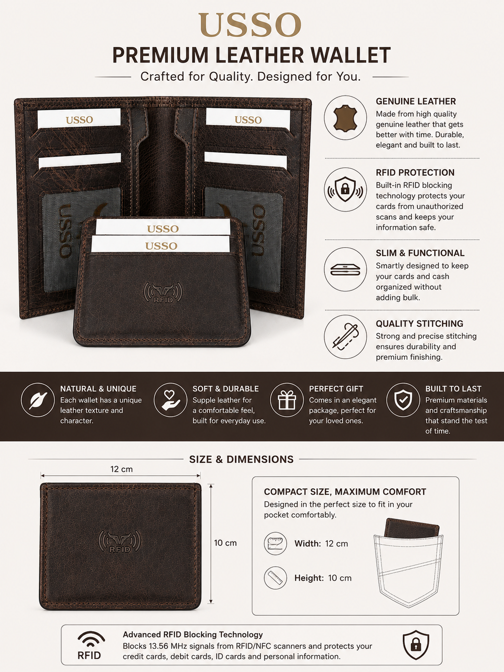 USSO Vienna Premium Leather Wallet